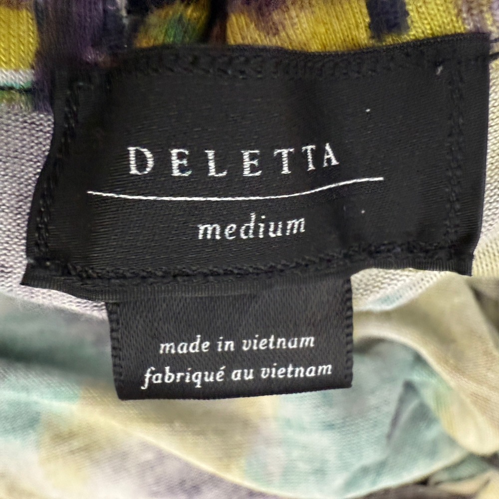 Deletta Anthropologie Tank Top M Floral Plaid Print Rayon Blend Bohemian Relaxed - Picture 5 of 8